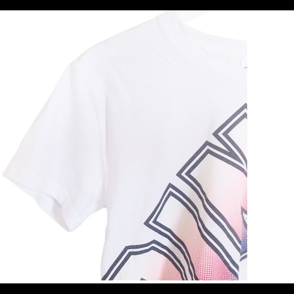 PINK Victorias Secret Pocket Crop Top/Tee With Pink Graphic Print Ivory Sz Small - Picture 7 of 11